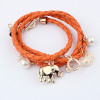 [Free Shipping] Summer style wild knitting Pearl multilayer bracelet Qise