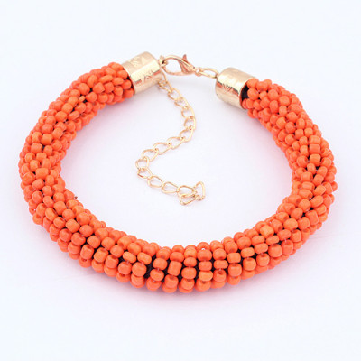 [Free Shipping] European and American fashion multicolor beads handmade cylinder bracelet tri-color