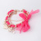 [Free Shipping]color summer pearl bow temperament bracelet six-color