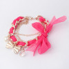 [Free Shipping]color summer pearl bow temperament bracelet six-color