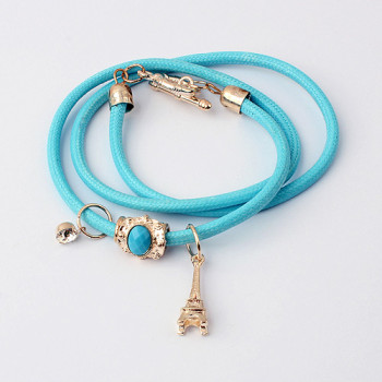 [Free Shipping] Simple and stylish multi-storey Eiffel Tower colorful bracelets and six-color