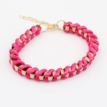 [Free Shipping] European and American wild color fashion braided rope bracelet two-color