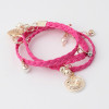 [Free Shipping]Simple fashion peach heart pearl woven bracelet six-color