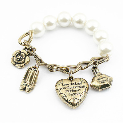 [Free Shipping]High heels bracelet beads Dai jewelry Korean Fashion pearl love roses