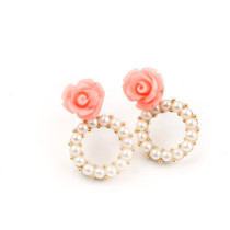 [Free Shipping] Korean fashion pearl roses Earrings