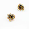 [Free Shipping] Korean golden peach heart pearl earrings