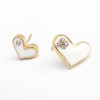 [Free Shipping] Korean version of sweet white peach heart earrings