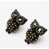 [Free Shipping] Korean version of earrings - embroidered of retro owls