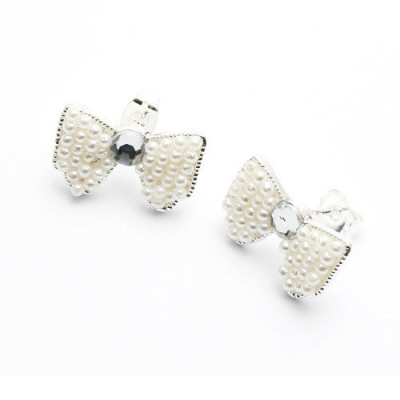 [Free Shipping] Fashion star earrings - pearl bow