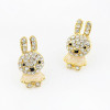 [Free Shipping]Korean temperament golden bunny earrings