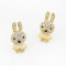 [Free Shipping]Korean temperament golden bunny earrings
