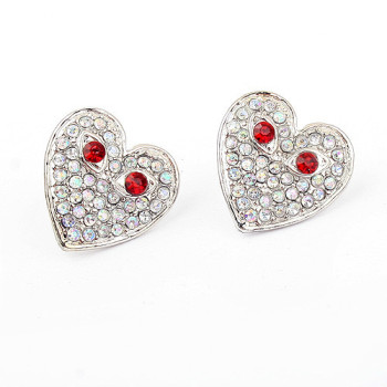 [Free Shipping] Korean Fashion flash diamond love Ear Studs