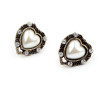 [Free Shipping] Love shaped fashion pearl diamond ear studs