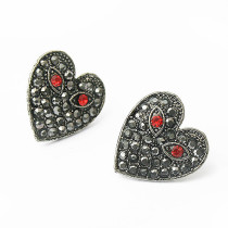 [Free Shipping] Retro exotic wind heart-shaped mysterious face earrings