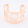 [Free Shipping] Europe And The United States Exaggerated Skull Delicate Openwork Glossy Metal Bangles