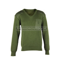 Olive military commando sweater v neck army pullover