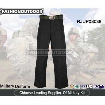 Military Uniform--Ripstop BDU Pants Black Poly / Cotton