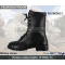 Black Embossed Military Boots