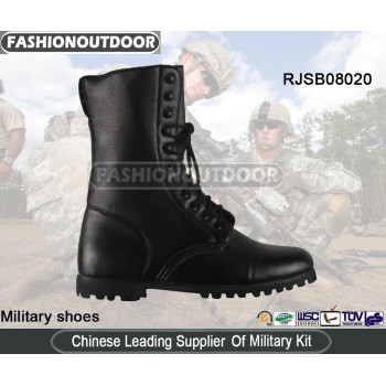 Black  Embossed Military Boots