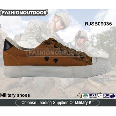 Military Shoes - Traning Shoes for Solider with Strong Canvas (Brown) Government Issued