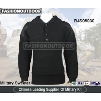 Wool Black German-style Military Sweater Army Commando Sweater