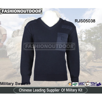 Wool Navy Sweater Military sweater Mens knitted pullover