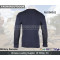 Mens Wool/Acrylic Navy V-Neck military style pullover