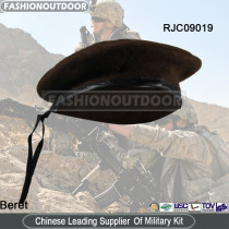 Men/Officer  Wool Leather Binding Beret for army use