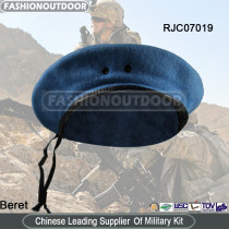 Sky Blue Leather Binding Beret Men's Military/Officer woollen Beret