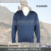 Wool Acrylic Navy Blue Military Pullover Sweater