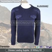AKMAX black wool commando pullover sweater made by FashionOutdoor