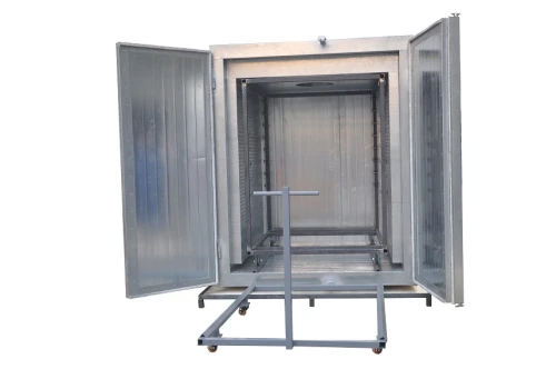 Trolley for powder oven