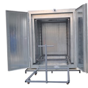 Trolley for powder oven