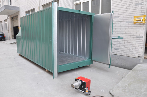 Gas powered powder coating oven