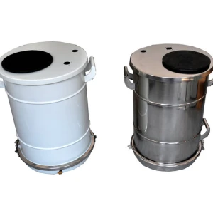 Powder coating barrel hopper