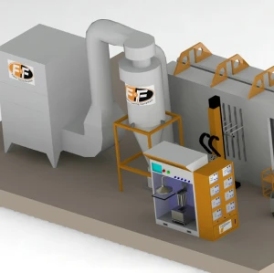 Cyclone recovery system for manual or automatic booths