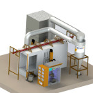 Stainless Steel Automatic Powder Coating Cyclone Booth System