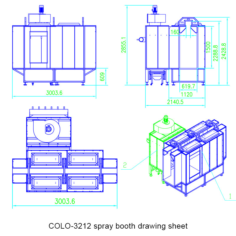 Desenho de cabina de pintura COLO-3212