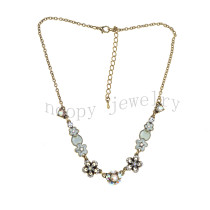 epoxy  crystal and crystal AB stones short necklace