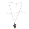 fashion sapphire stone moveable peacock necklace