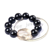 fashion black acryl beads beaded bracelet