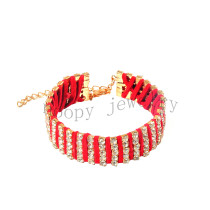 hot sale red strap handmade diamond bracelet