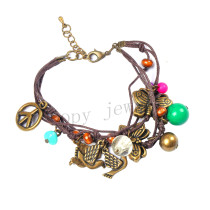 wholesale peace  symbol handmade knot bracelet