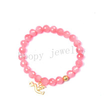 wholesale pink glass beads fly bird pendant beaded bracelet