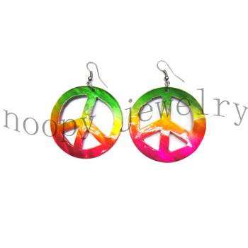 hot sale peace symbol shell earring