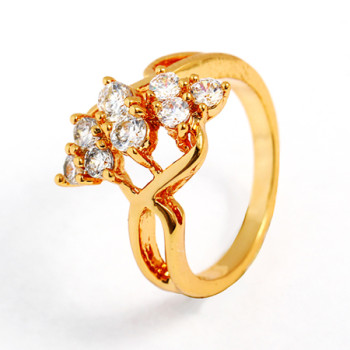 J1147 Imitate Jewelry Gold Plated Rings With Zircon Diamond
