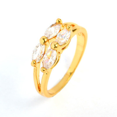 Wholesale Imitate Jewelry  Zircon Diamond Gold Plated Rings For Women