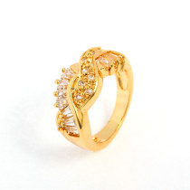 Fashion Imitate Jewelry  Zircon Diamond Gold Plated Rings For Women
