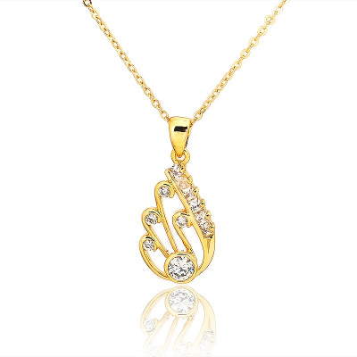 Fashion Womens Jewelry Gold Plated Zircon Necklace Pendants
