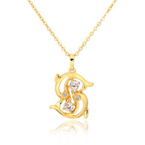 D0046 Fashion Womens Jewelry Gold Plated Crystal Zircon Diamond  Necklace Pendants